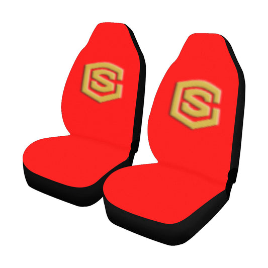 Red Car Seat Covers Orange Logo Car Seat Covers (Set of 2)