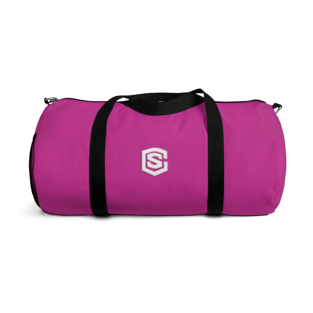 Pink Duffel Bag White Logo