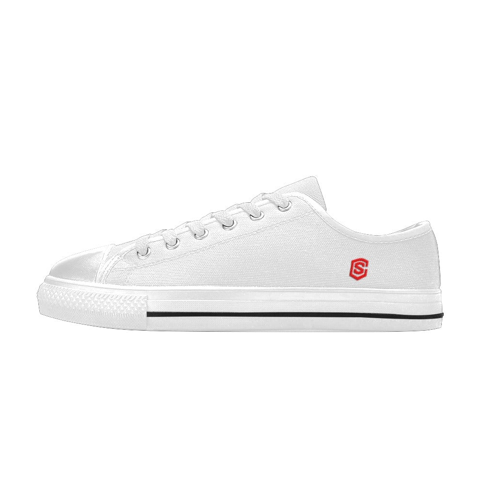 Red logo Men's Classic Canvas Shoes (Model 018)