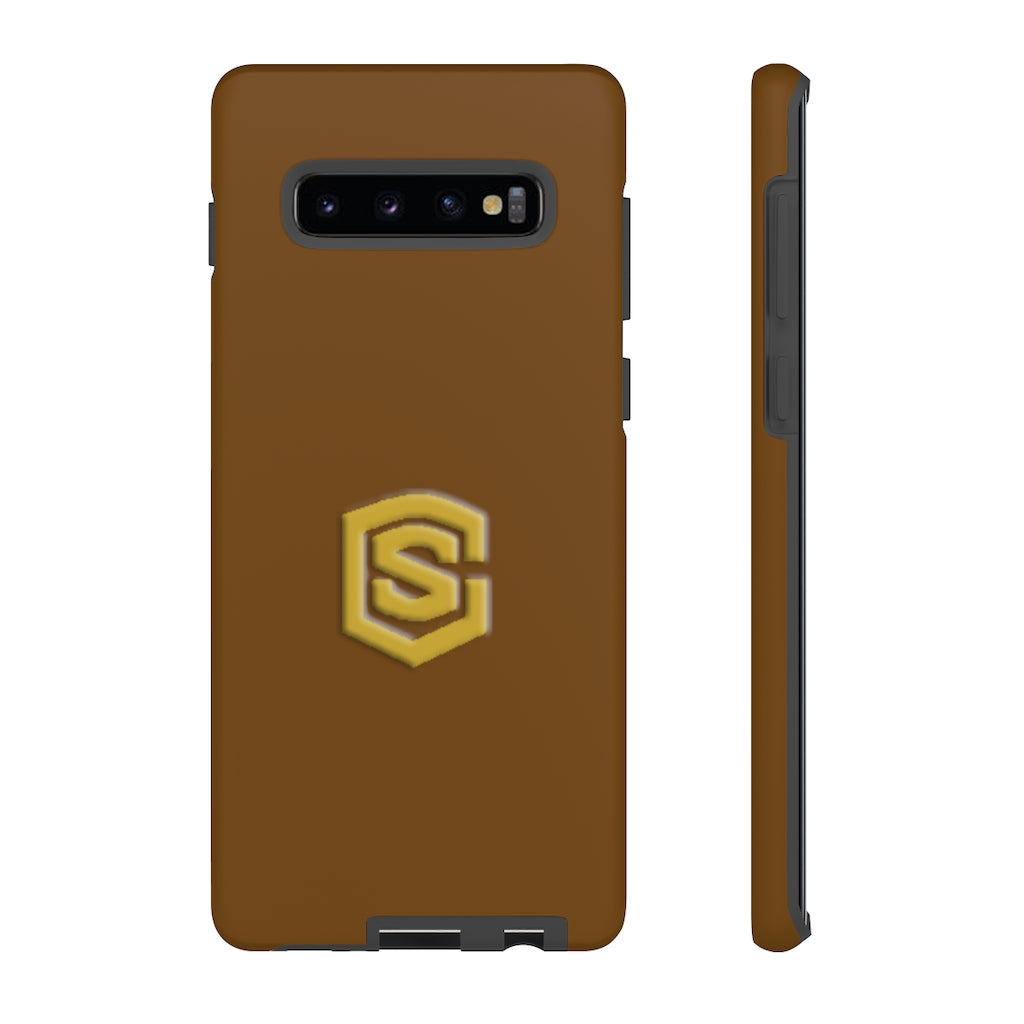 Brown Tough Cases Gold Logo