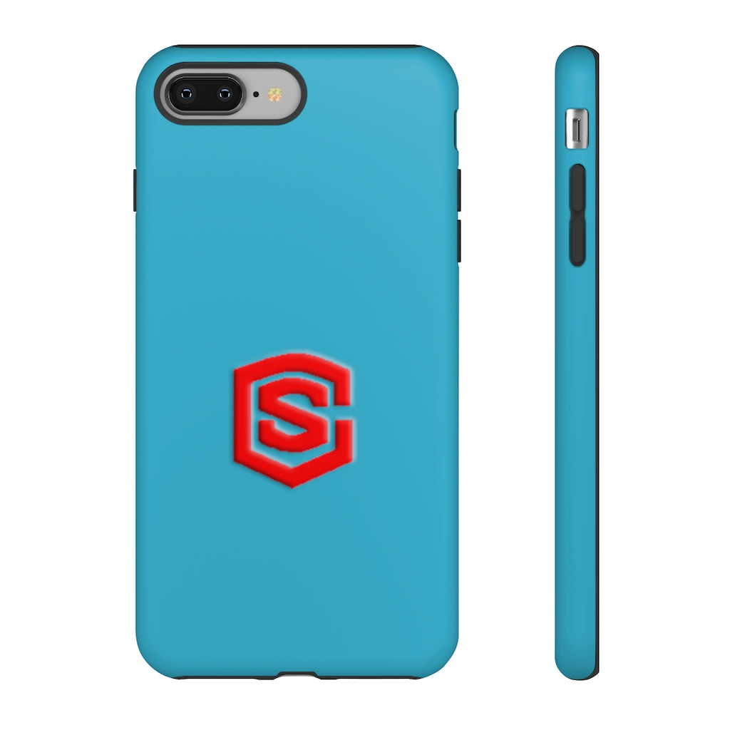 Blue Tough Cases Red Logo