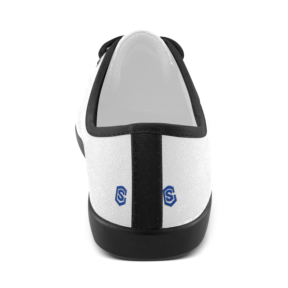 GRAY CANVAS KID SHOESblue logo Canvas Kid's Shoes (Model 016)