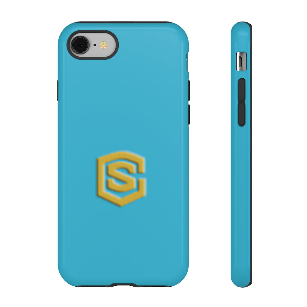 Blue Tough Cases Gold Logo