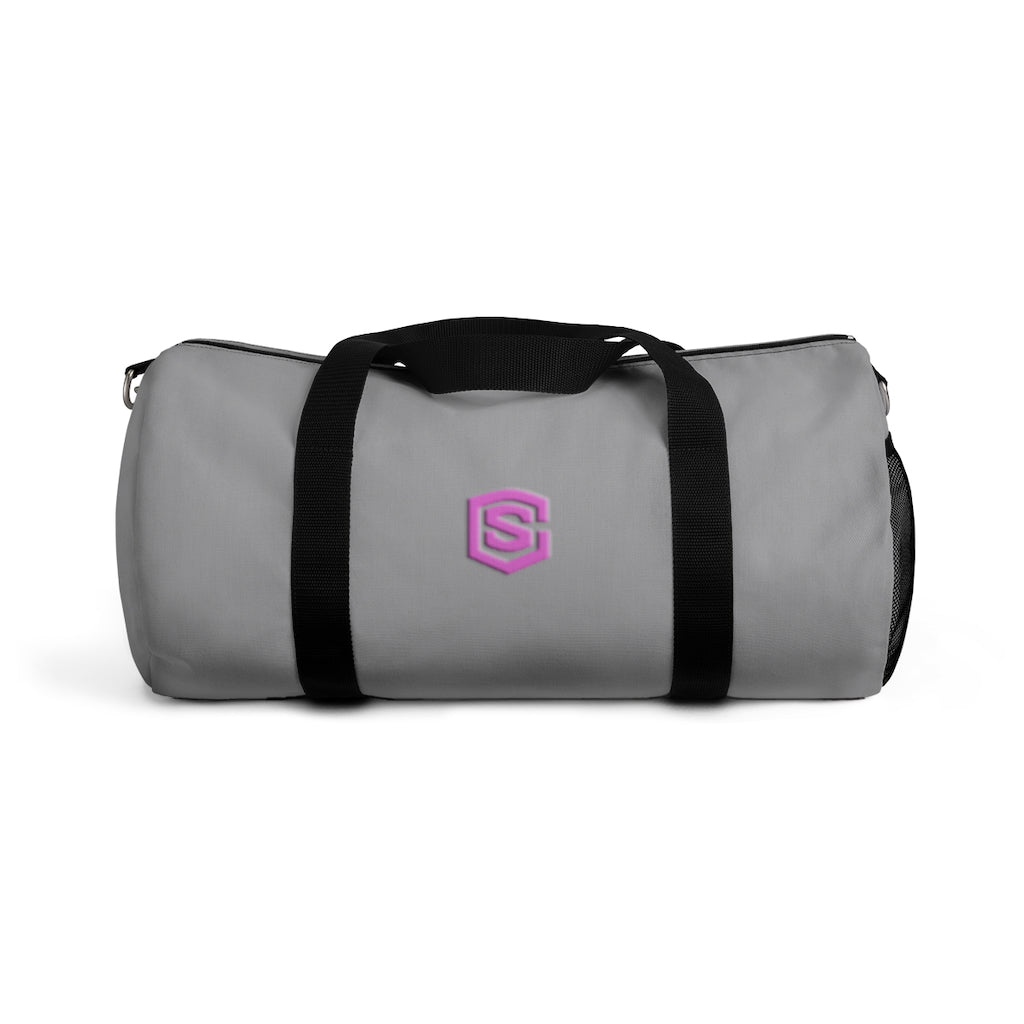 Grey Duffel Bag Pink Logo