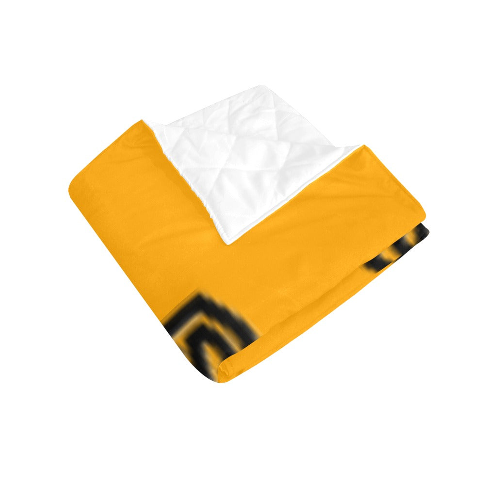 Orange Quilt with Black Logo Custom Quilt  70" x 80"