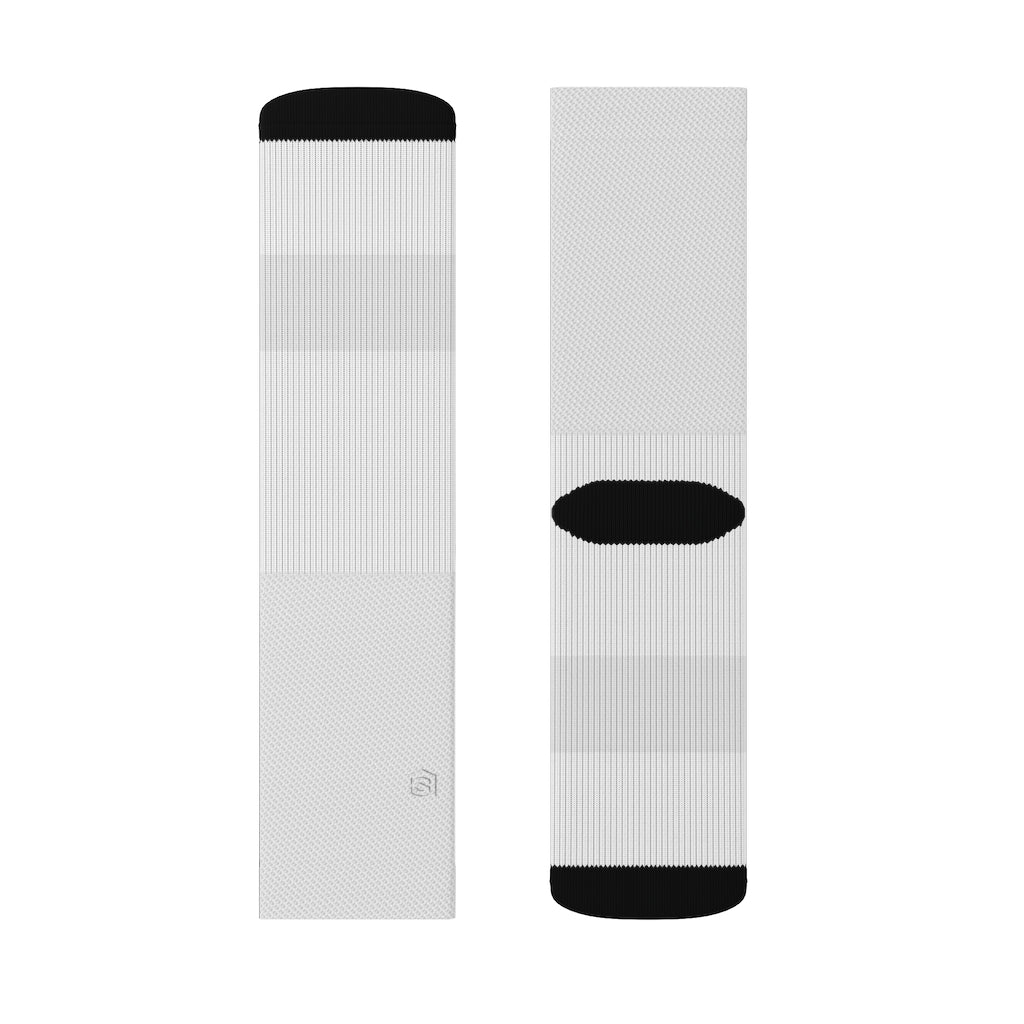 White Sublimation Socks with White Logo