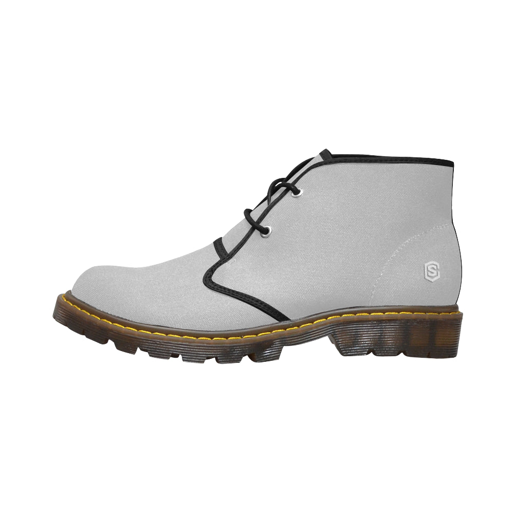 white Men's Canvas Chukka Boots (Model 2402-1)