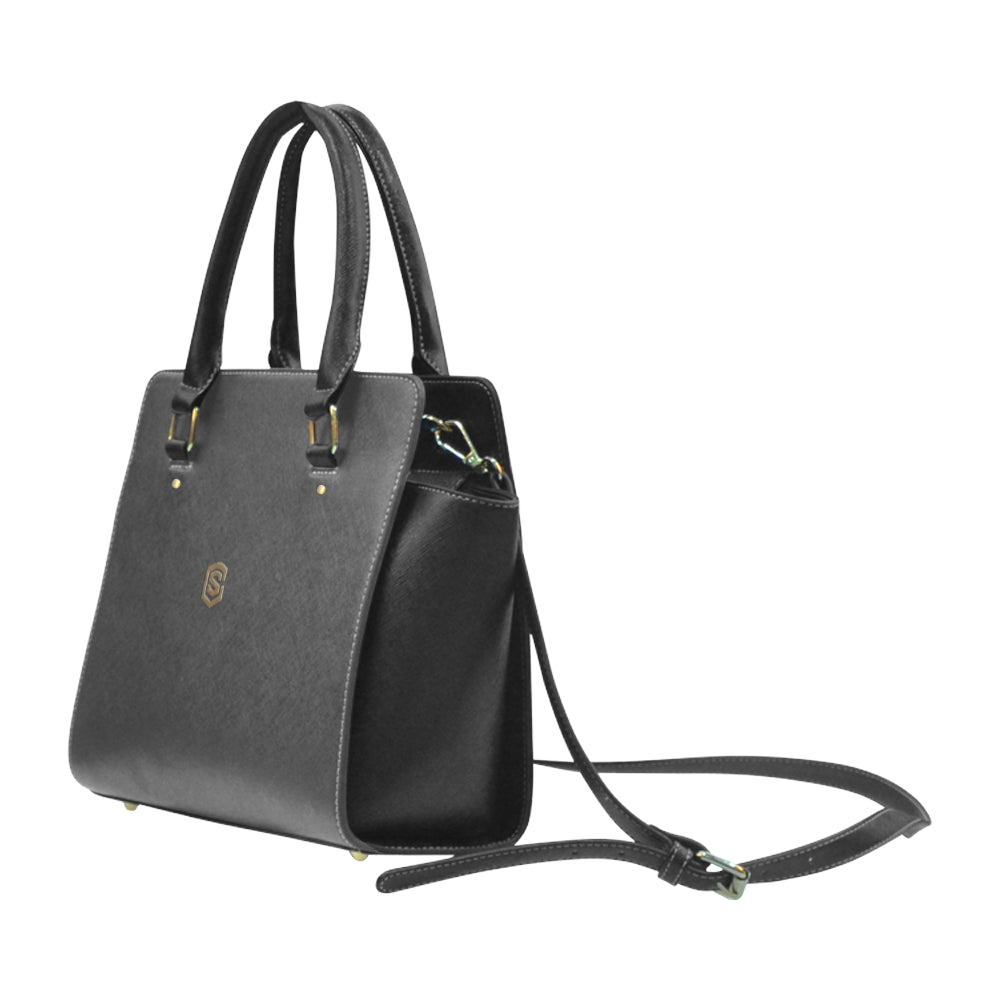 GRAY CLASSIC SHOULDER HANDBAG brown logo Classic Shoulder Handbag (Model 1653)