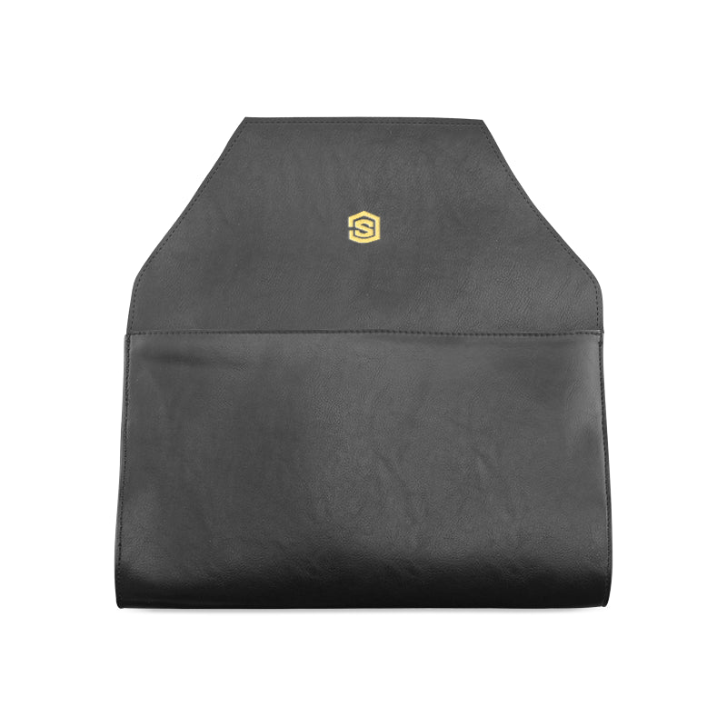 BLACK CLUTCH BAG gold logo Clutch Bag (Model 1630)