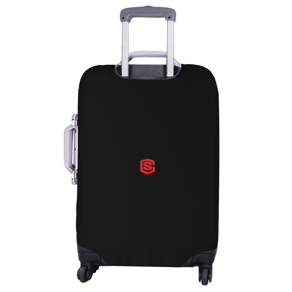 BLACK LUGGAGE COVER WITH RED LOGO Luggage Cover (Large Size) (26"-28")