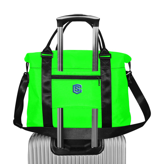 Green Large Capacity Duffle Bag With Blue Logo Large Capacity Duffle Bag(Model1715)