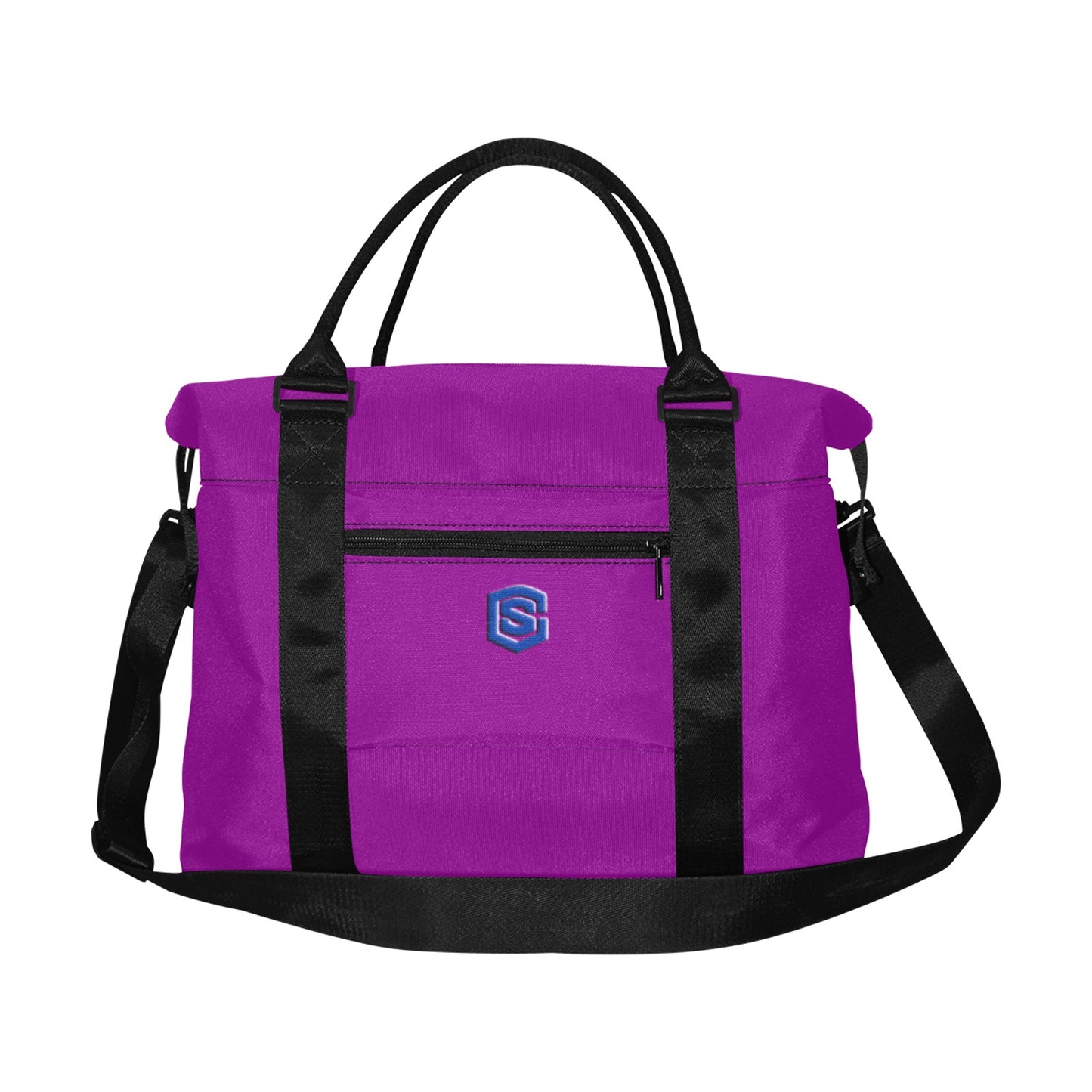 Purple Large Capacity Duffle Bag With Blue Logo Large Capacity Duffle Bag(Model1715)