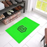 Green Door Mat with Green Logo Doormat 24" x 16" (Sponge Material)