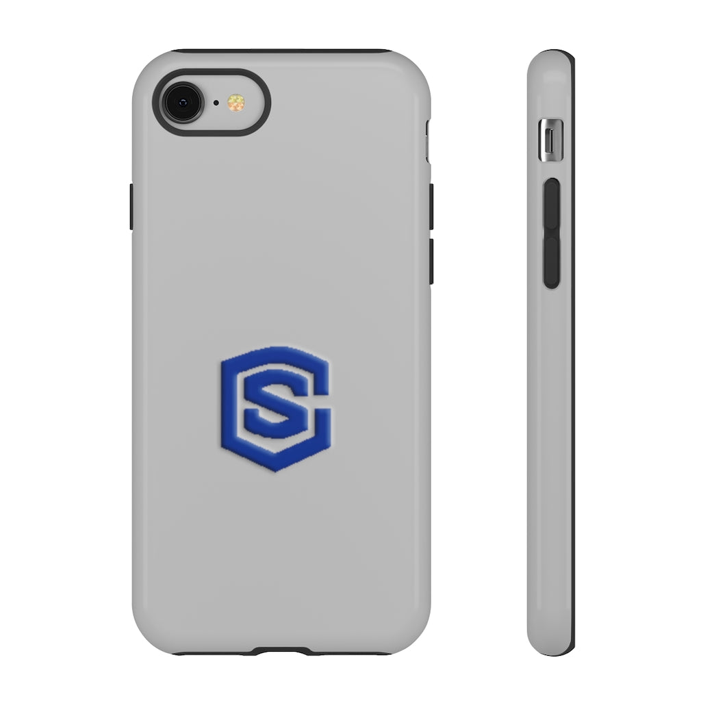 Grey Tough Cases Blue Logo