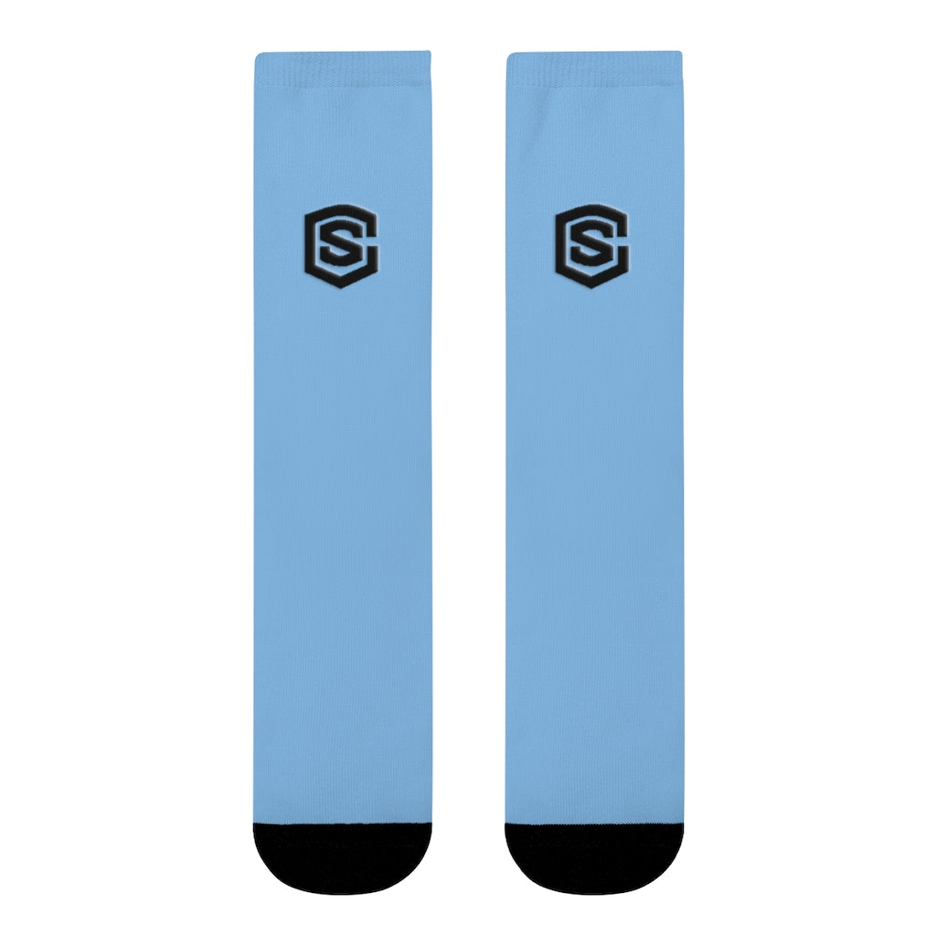 Blue Sublimation Crew Socks (EU) Blue Logo