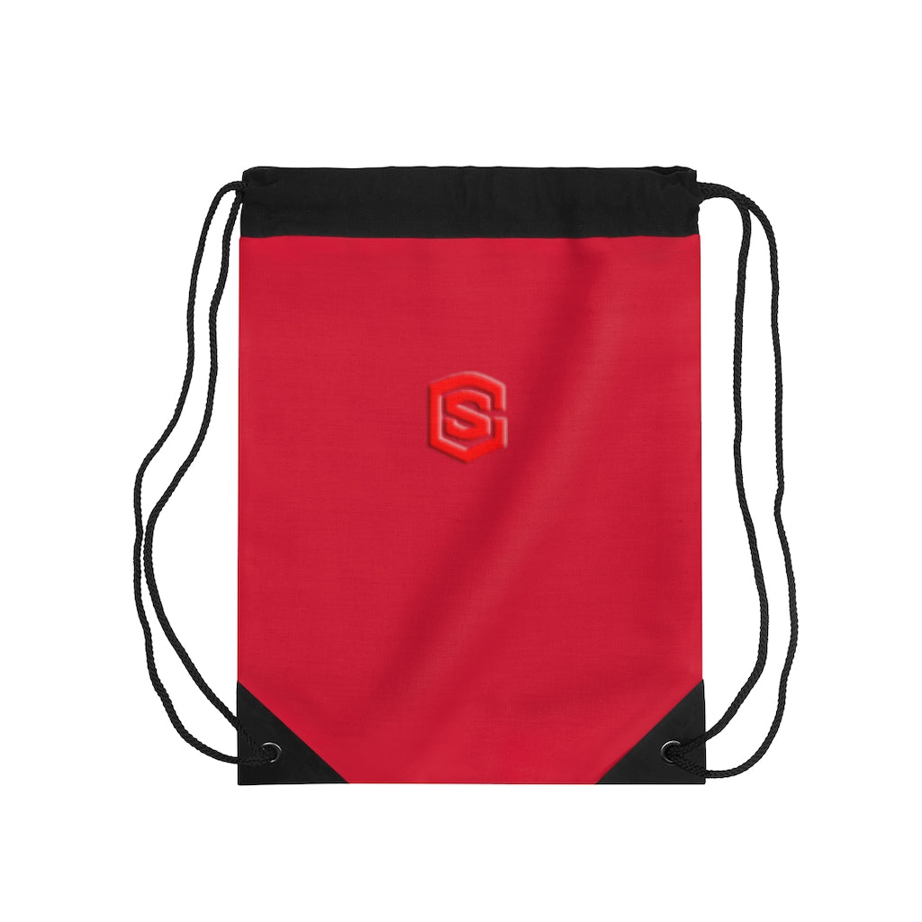 Red Drawstring Bag Red logo