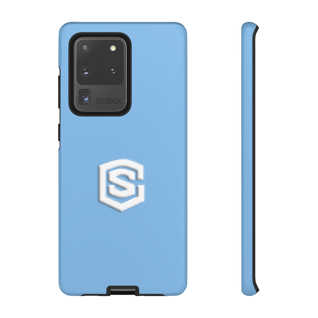 Light Blue Tough Cases White Logo