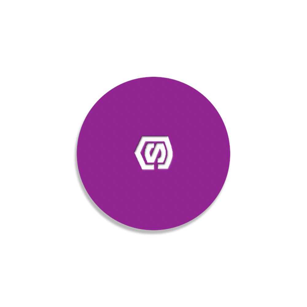 Purple Round Coaster with White Logo Round Coaster