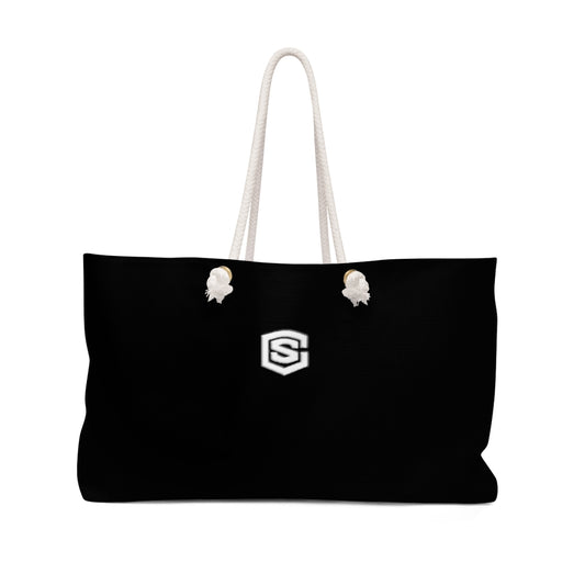 Black Weekender Bag White Logo