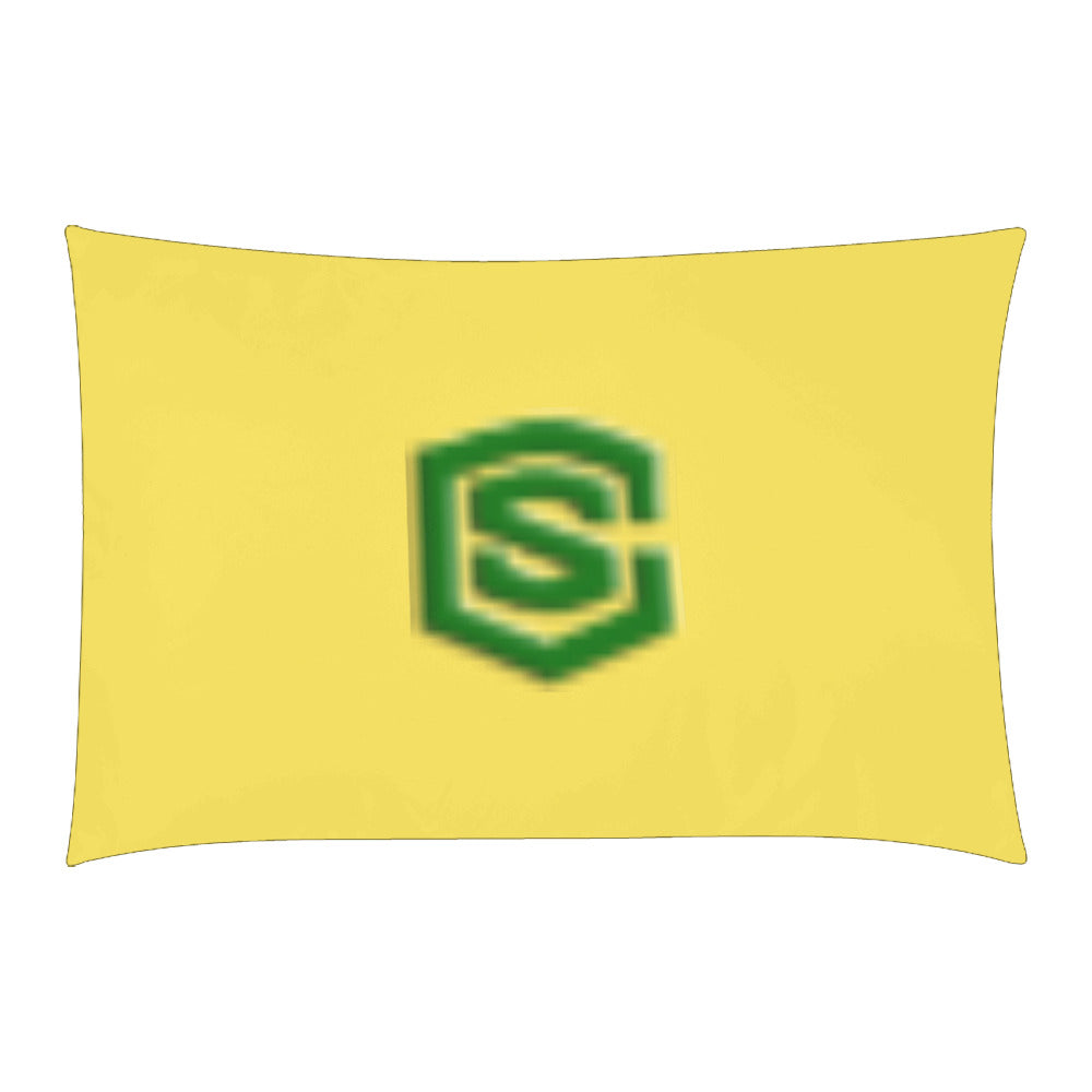 Yellow Duvet Cover Green Logo 3-Piece Bedding Set (1 Duvet Cover 86"x70"; 2 Pillowcases 20"x30")(One Side)