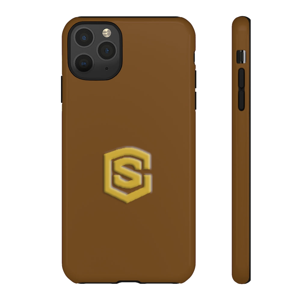 Brown Tough Cases Gold Logo
