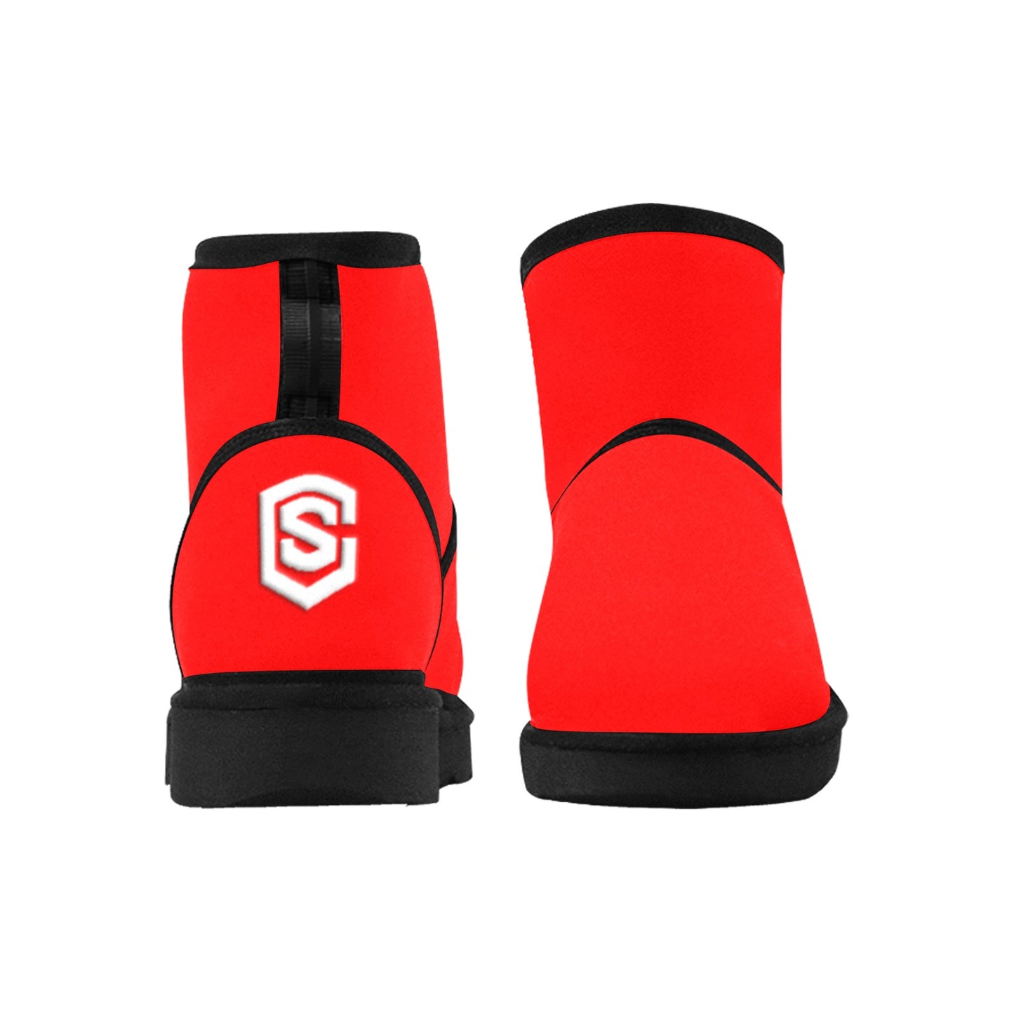 RED Low Top Men's Snow Boots WITH WHITE LOGO Low Top Men's Snow Boots (Model 049)