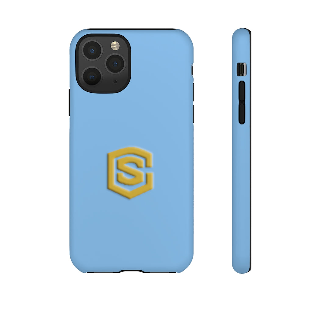 Blue Tough Cases Gold Logo