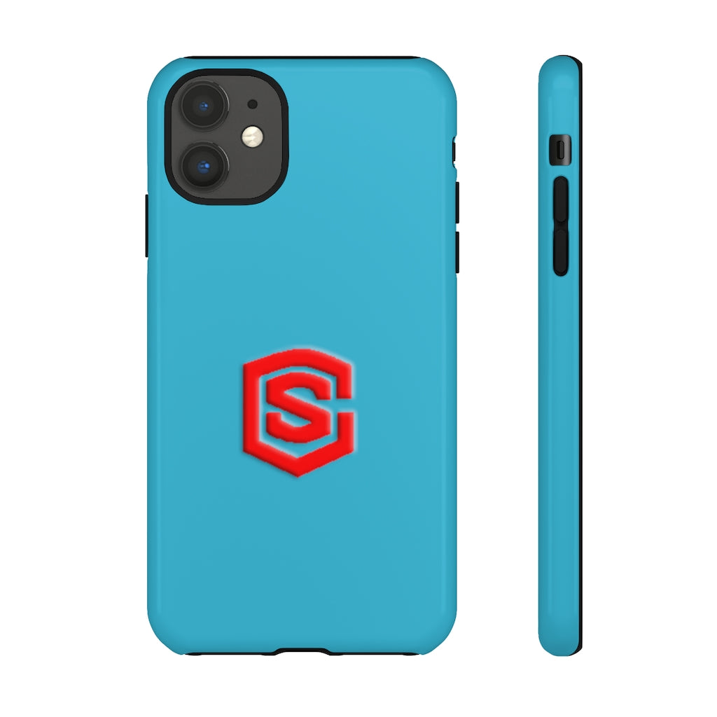 Blue Tough Cases Red Logo