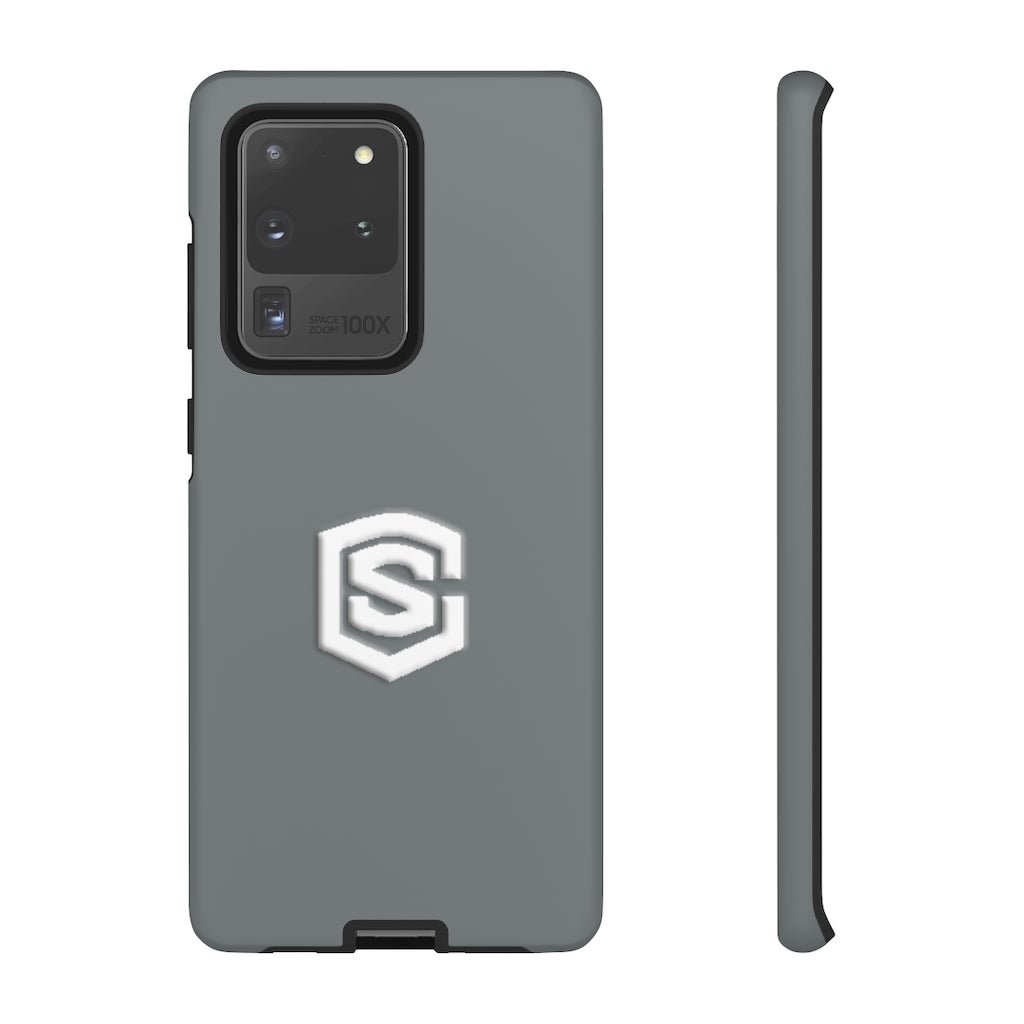 Grey Tough Cases White Logo