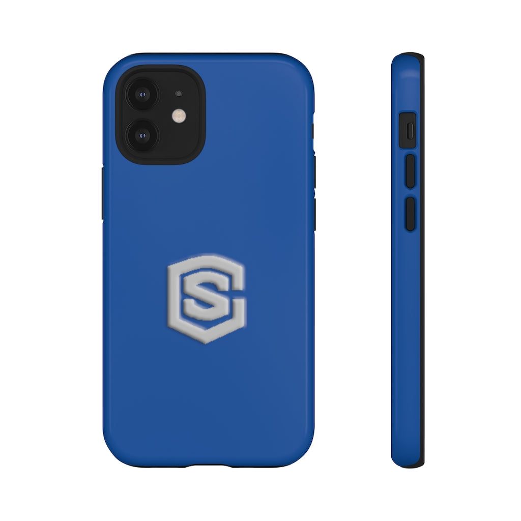 Blue Tough Cases Silver Logo