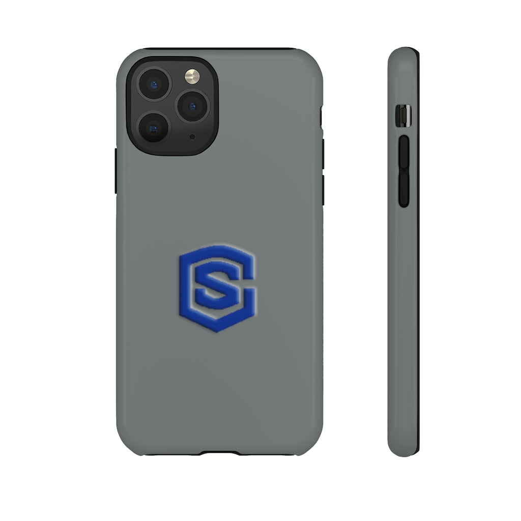 Grey Tough Cases Blue Logo