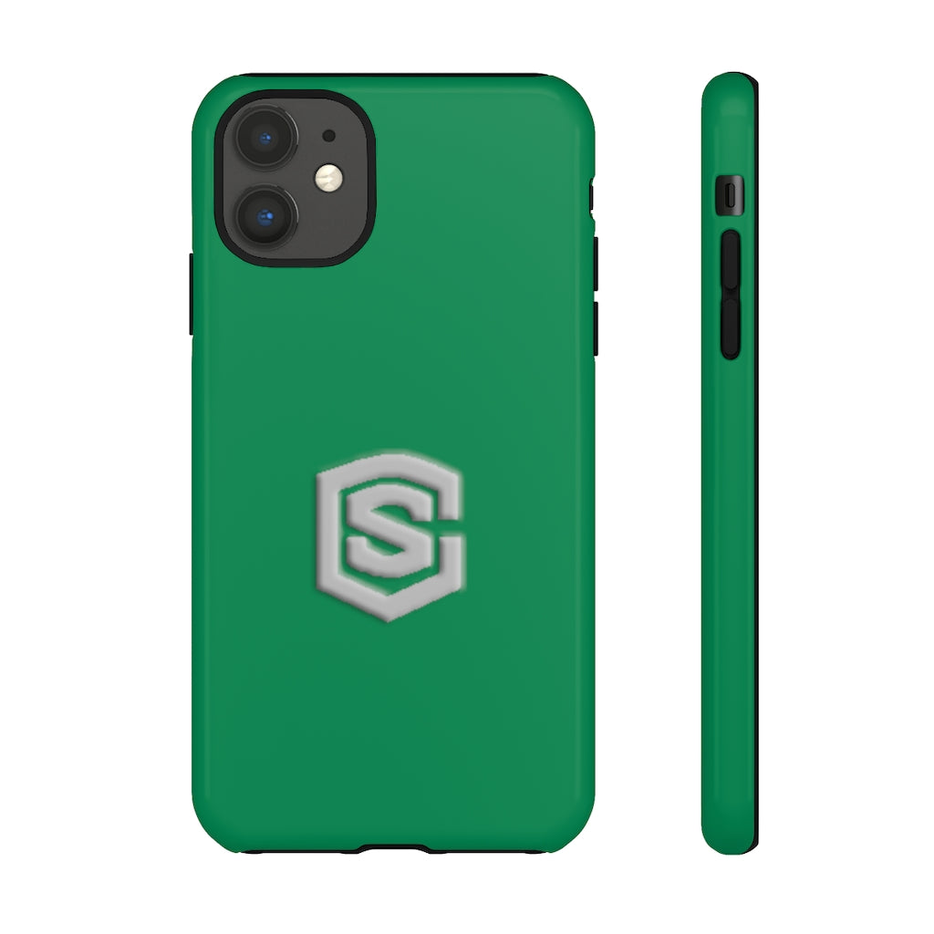 Green Tough Cases Silver Logo
