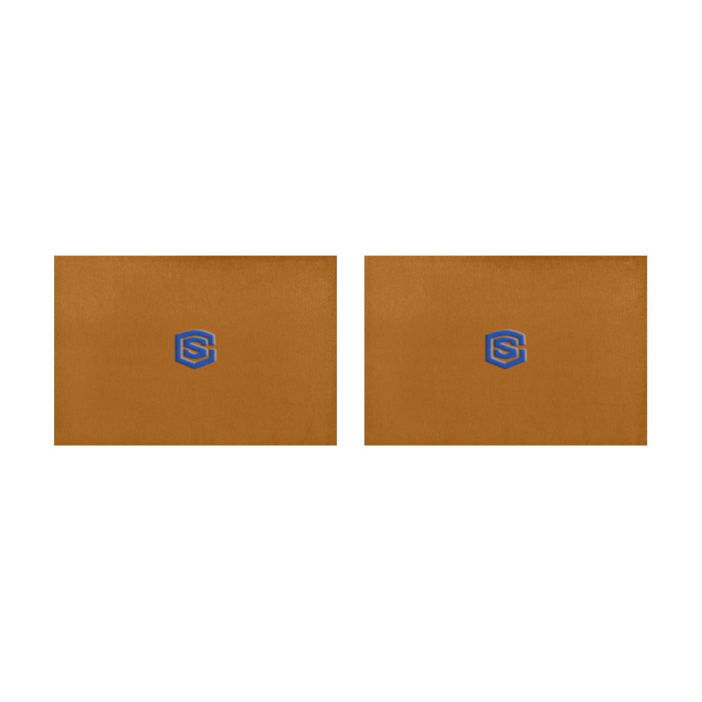 Brown Placemats 12" x 18" With Blue Logo Placemats 12" x 18" (Set of 2)