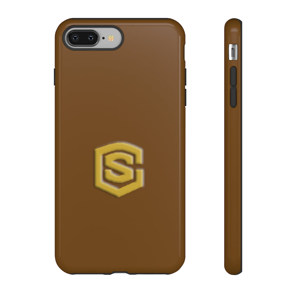 Brown Tough Cases Gold Logo