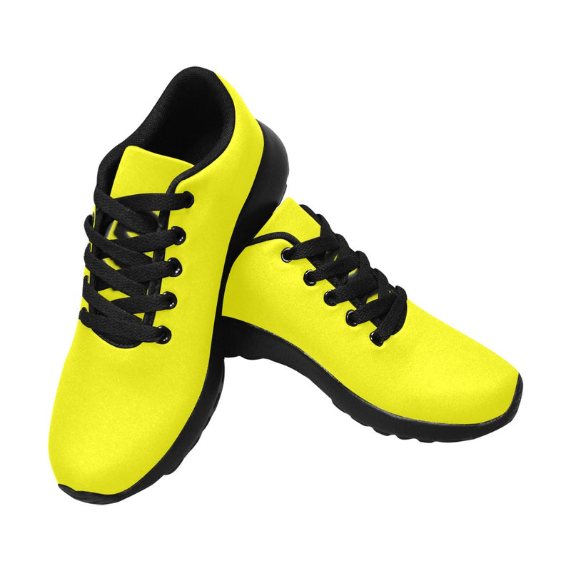 YELLOW KID SNEAKER WITH BLACK LOGO Kid's Sneakers (Little Kid / Big Kid) (Model020)