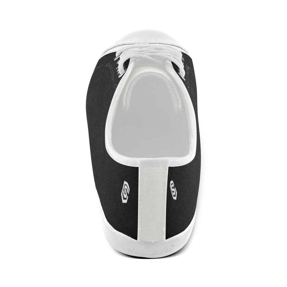 White Logo Men's Canvas Shoes (Model 016)