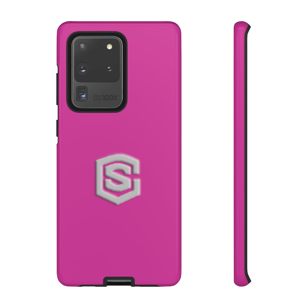 Pink Tough Cases Silver Logo