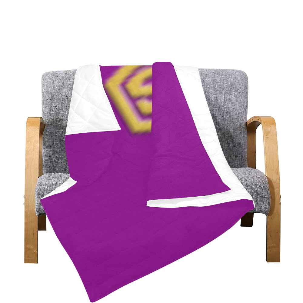 Purple Quilt with Gold Logo Custom Quilt  70" x 80"