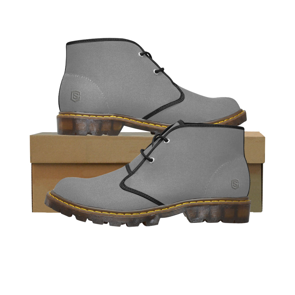 gray Men's Canvas Chukka Boots (Model 2402-1)