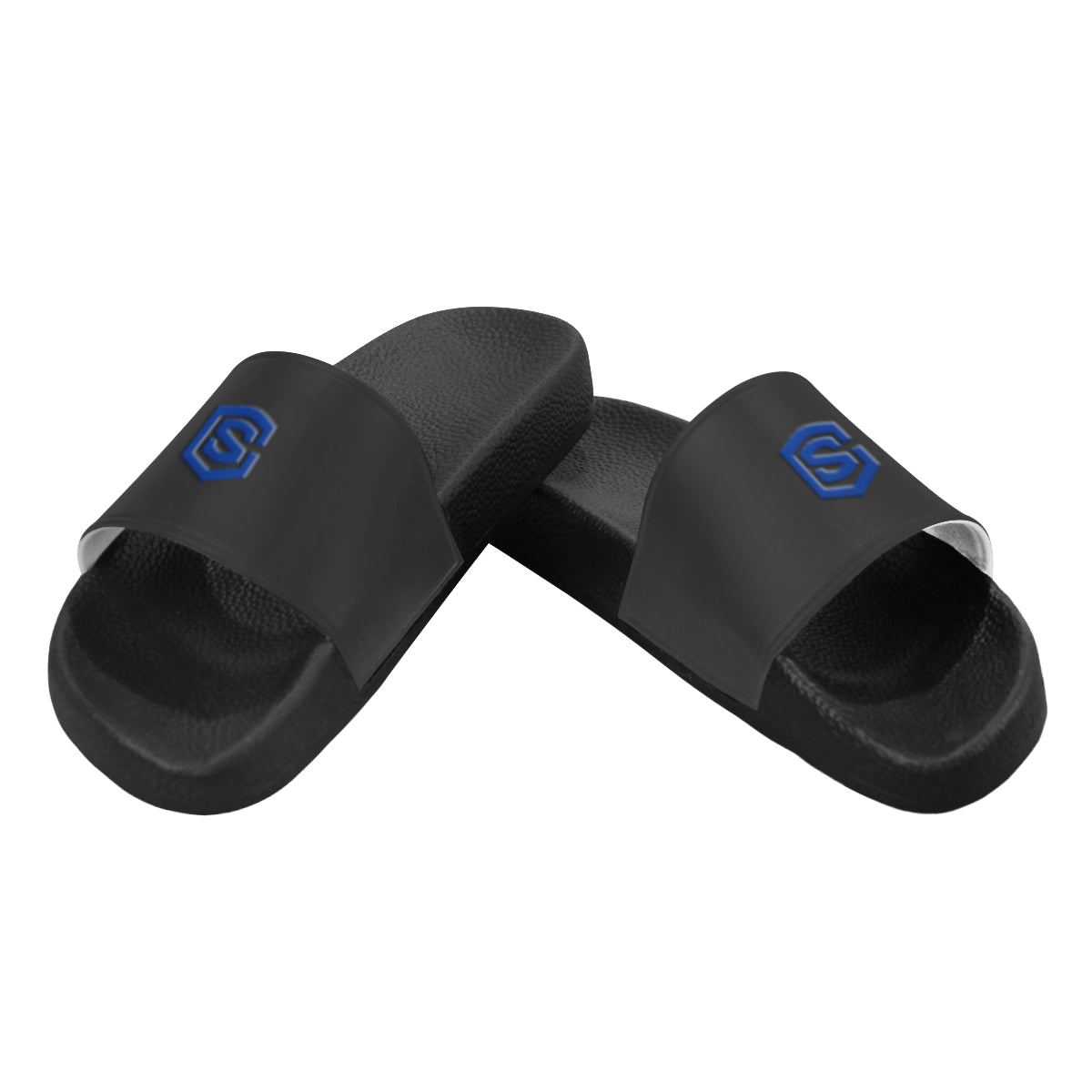 blue logo Men's Slide Sandals (Model 057)