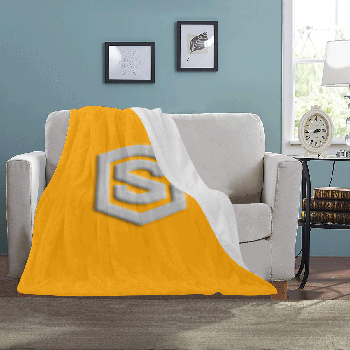 Orange Ultra-Soft Micro Fleece Blanket with Silver Logo Ultra-Soft Micro Fleece Blanket 30"x40"