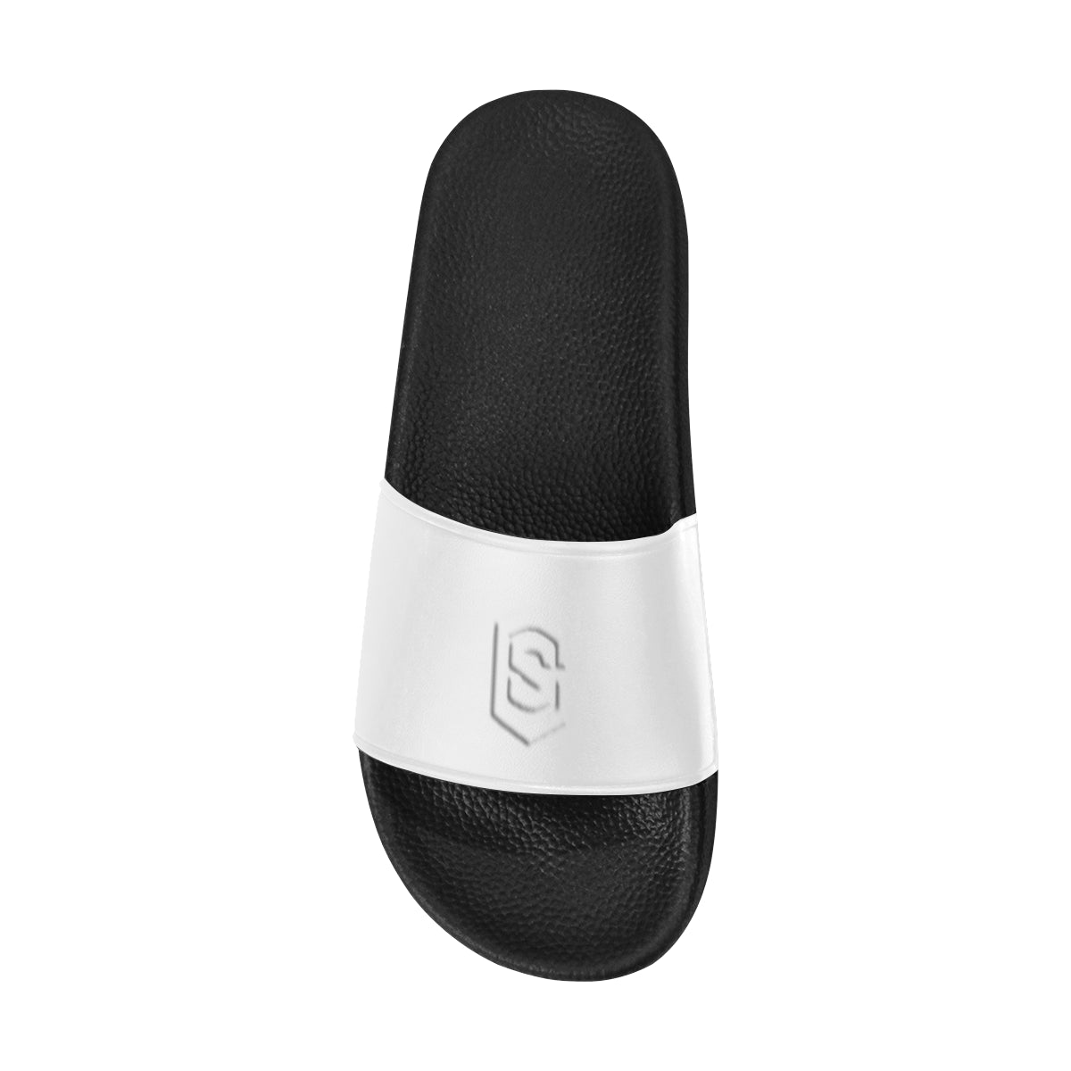 white logo Men's Slide Sandals (Model 057)