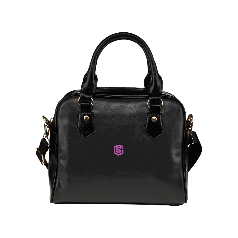 BLACK Shoulder Handbag pink logo Shoulder Handbag (Model 1634)