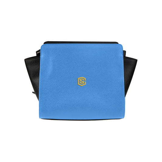 BLUE SATCHEL BAG gold logo Satchel Bag (Model 1635)