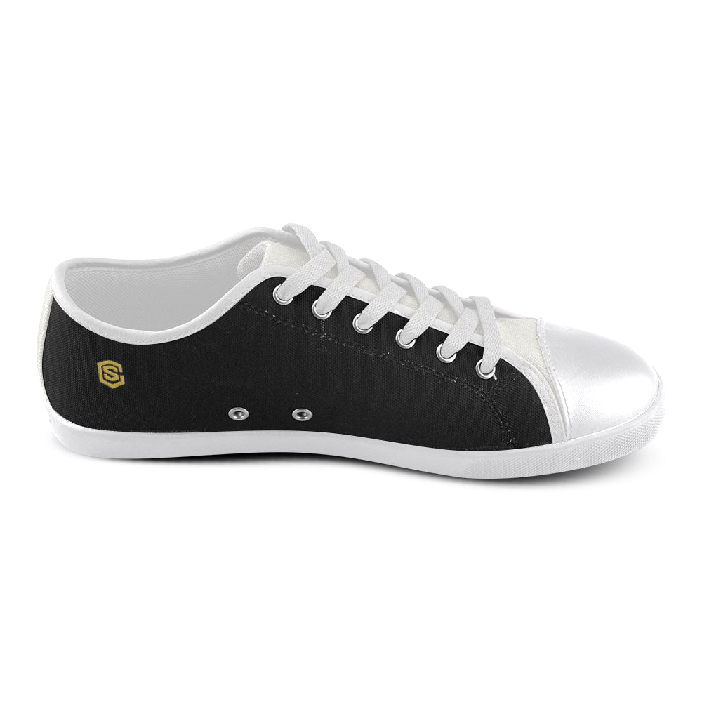 Gold Logo Men's Canvas Shoes (Model 016)