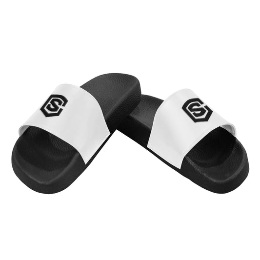black logo Men's Slide Sandals (Model 057)