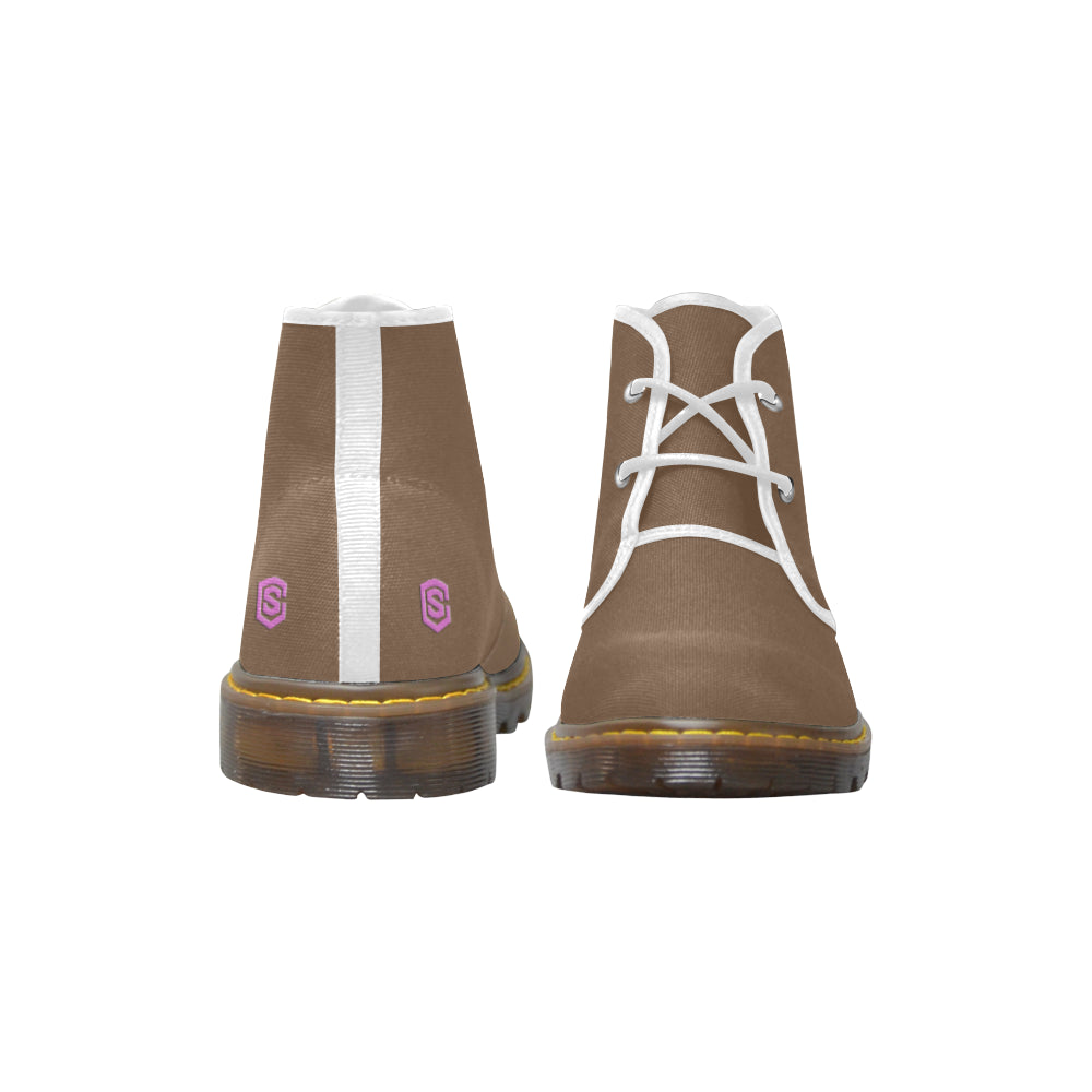 pink Men's Canvas Chukka Boots (Model 2402-1)