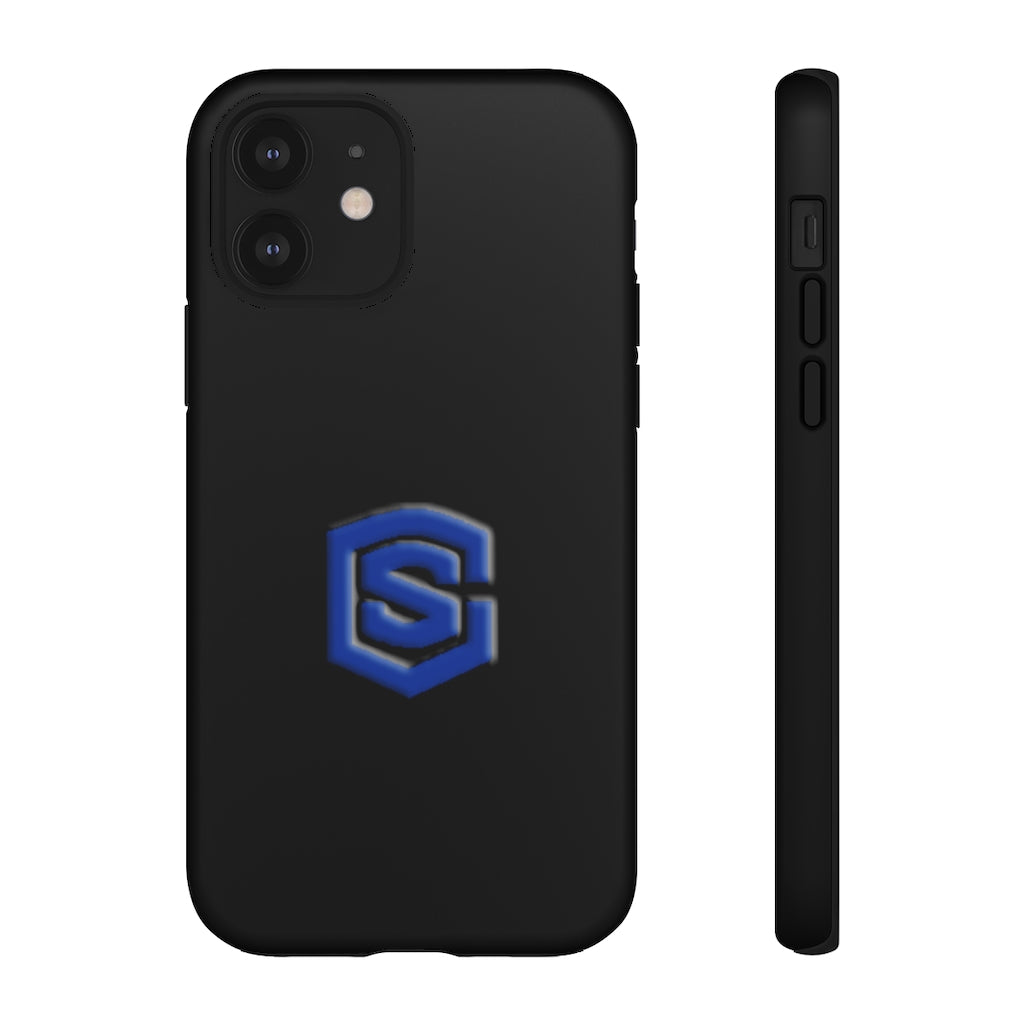 Black Tough Cases Blue Logo