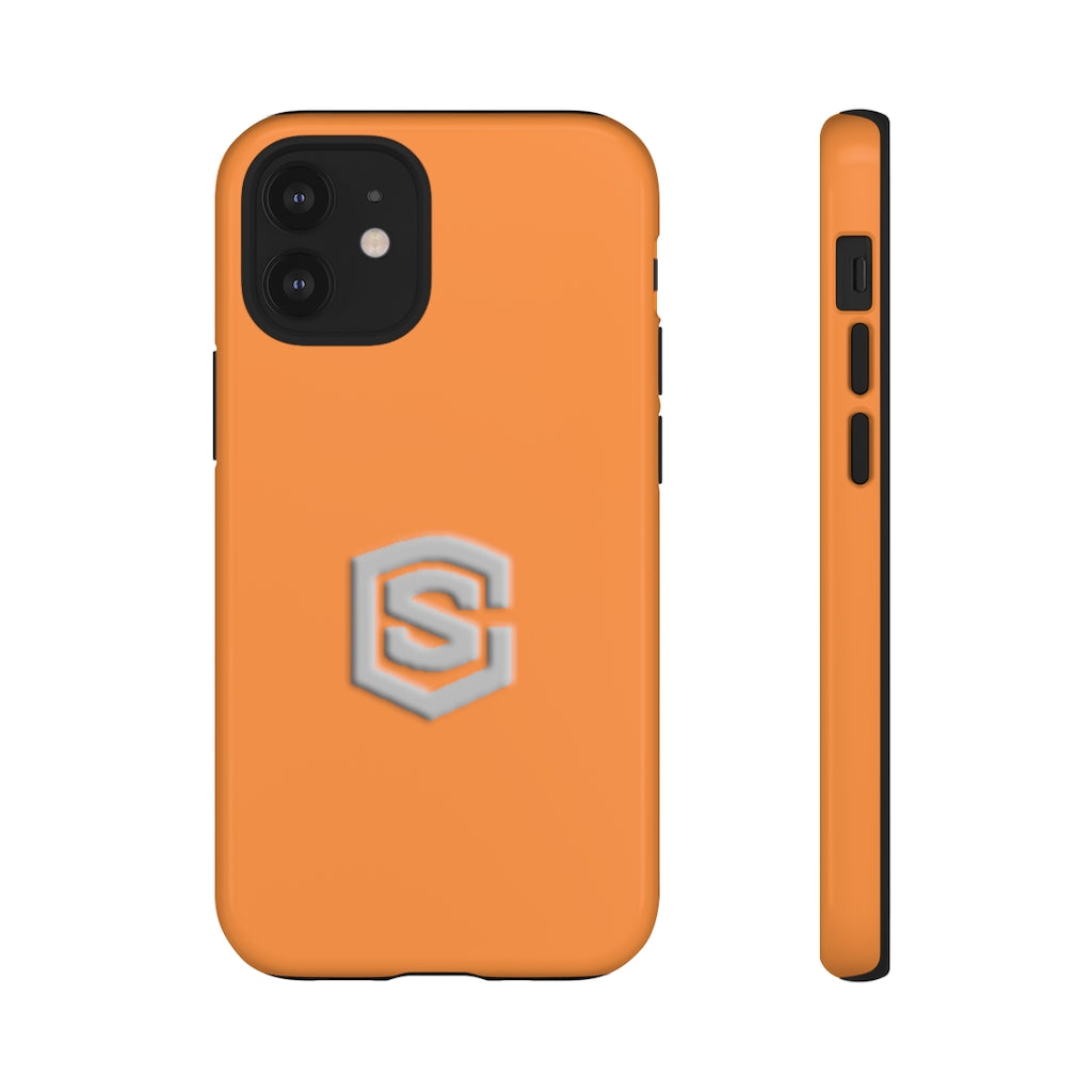Orange Tough Cases Silver Logo