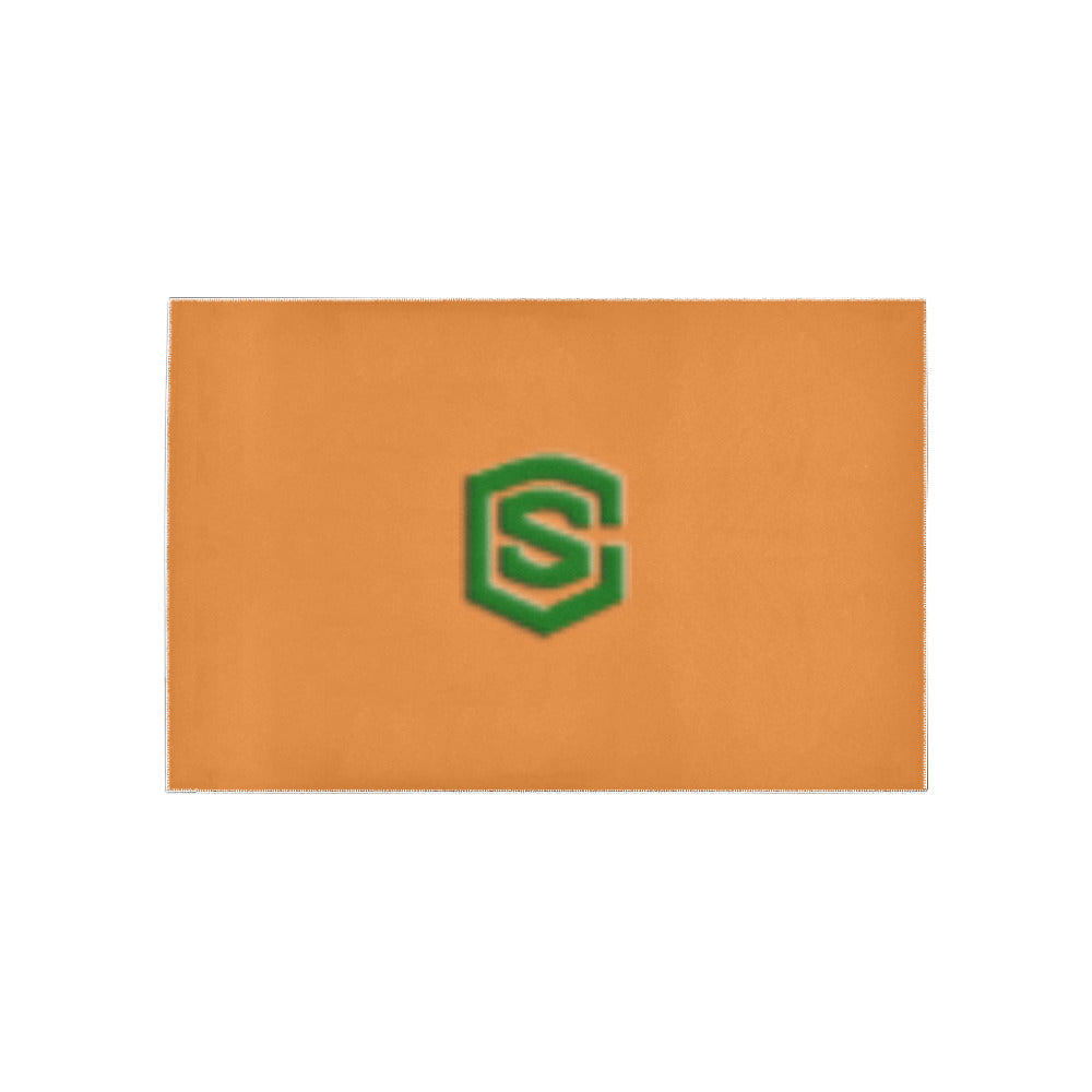 Orange Area Rug Green Logo Area Rug 5' x 3.2'